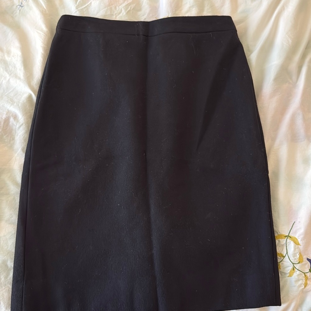J. Crew Women's No.2 Pencil Skirt Size 6 Black 100% Wool double surge wool